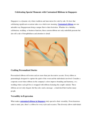 Celebrate Significant Events with Personalized Ribbons in Singapore