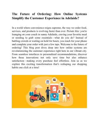 The Future of Ordering How Online Systems Simplify the Customer Experience in Adelaide