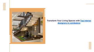 Transform Your Living Spaces with Top interior designers in coimbatore