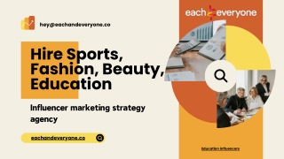 Hire Sports, Fashion, Beauty, Education Influencer marketing strategy agency