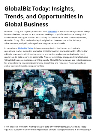 GlobalBiz Today Insights, Trends, and Opportunities in Global Business