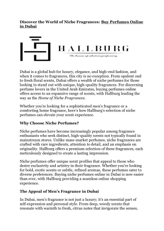 Home of Niche Fragrances