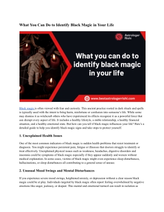 What You Can Do to Identify Black Magic in Your Life