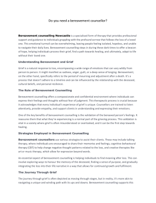 Do you need a bereavement counsellor (1)