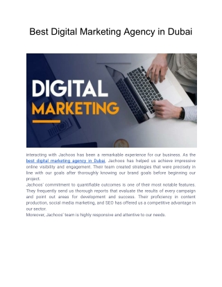Best Digital Marketing Agency in Dubai