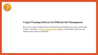 Carpet Cleaning Software for Efficient Job Management