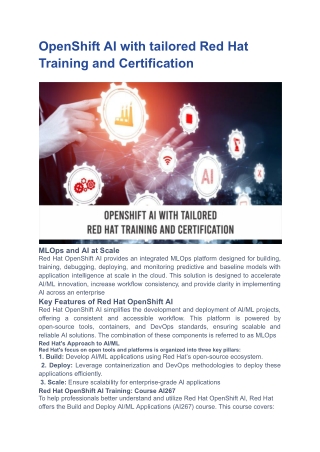OpenShift AI with tailored Red Hat Training and Certification