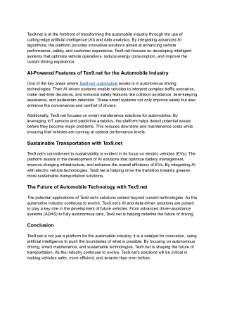 Revolutionizing the Automobile Industry with AI_ Tex9.net's Cutting-Edge Solutions