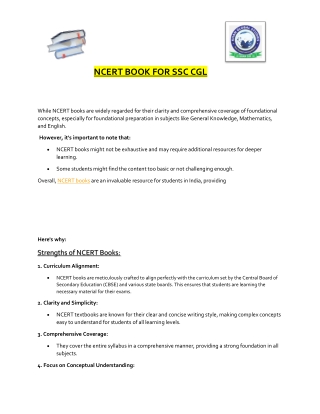 NCERT BOOK FOR SSC CGL
