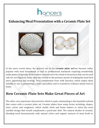 Enhancing Meal Presentation with a Ceramic Plate Set