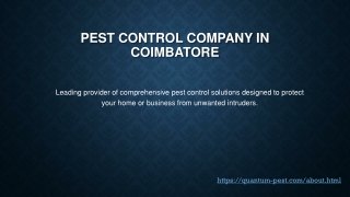 PEST CONTROL COMPANY IN COIMBATORE