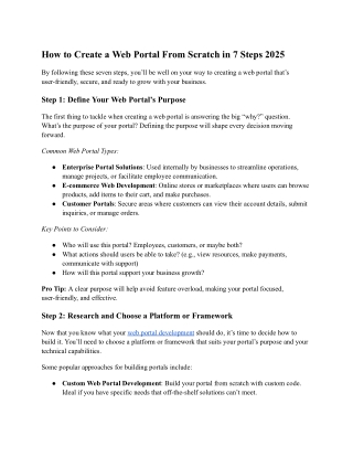 How to Create a Web Portal From Scratch in 7 Steps 2025