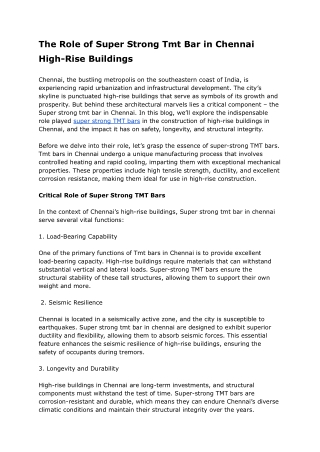 Super strong TMT Bar in Chennai | Agni Steels