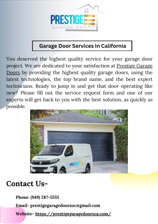 Garage Door Installation & Repair, CA