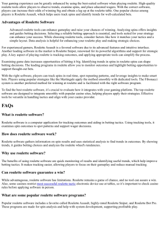 Roulette Software: Analyze Spins, Spot Trends, and Win More