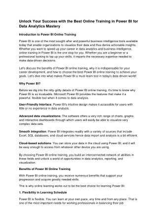 power bi online training