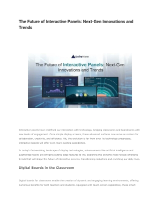 Interactive Panel Price in India - DeltaView