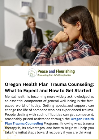 Oregon Health Plan Trauma Counseling: What to Expect and How to Get Started