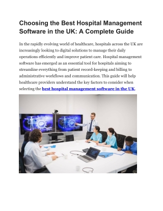 Choosing the Best Hospital Management Software in the UK_A Complete Guide