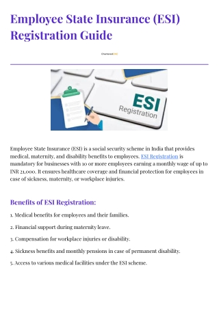 Complete Guide to Employee State Insurance (ESI) Registration for Businesses