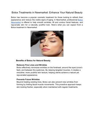 Botox Treatments in Newmarket Enhance Your Natural Beauty