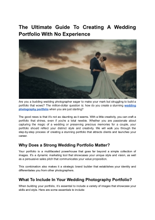 The Ultimate Guide To Creating A Wedding Portfolio With No Experience