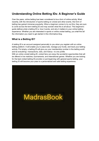 Understanding Online Betting IDs_ A Beginner’s Guide