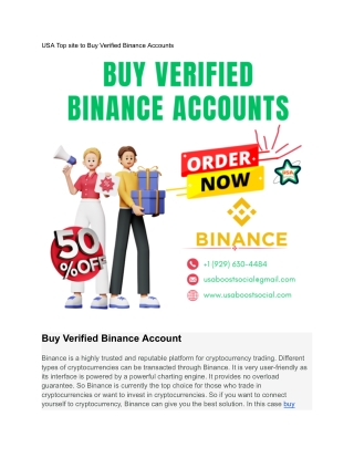 USA Top 77 website to Buy Verified Binance Accounts