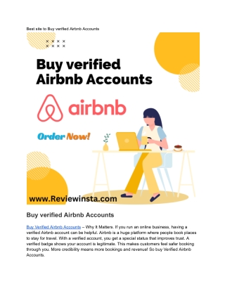 Best site to Buy verified Airbnb Accounts