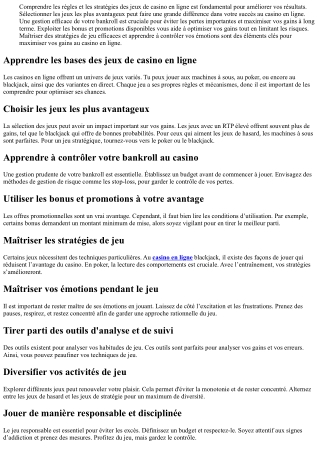 Les méthodes éprouvées pour augmenter vos profits au casino en ligne