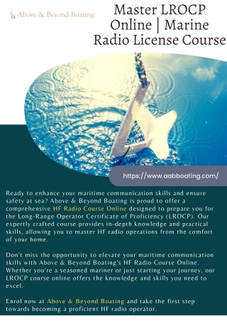 Master LROCP Online | Marine Radio License Course