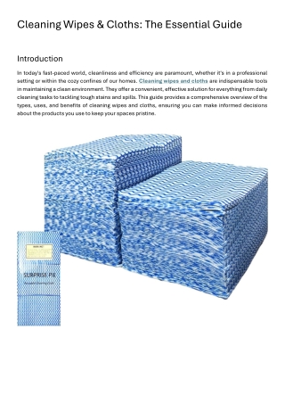 Cleaning Wipes & Cloths: The Essential Guide