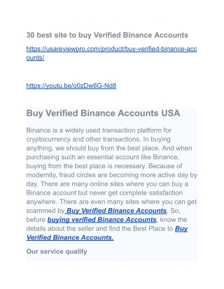 30 best site to buy Verified Binance Accounts