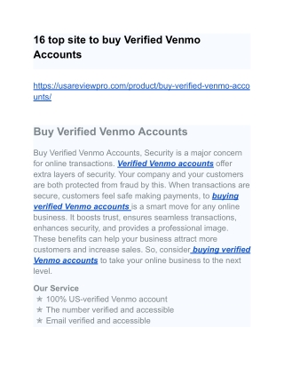16 top site to buy Verified Venmo Accounts