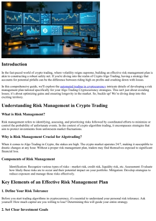 “Building an Effective Risk Management Plan for your Algotrading Strategy”