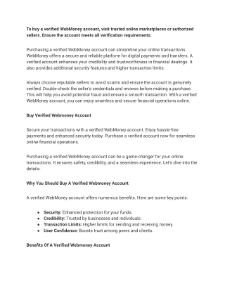 buy  verified WebMoney account