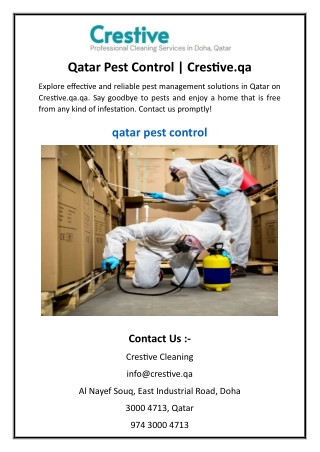 Qatar Pest Control  Crestive.qa