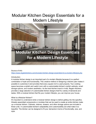 Modular Kitchen Design Essentials for a Modern Lifestyle