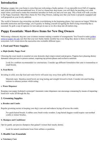 Must-have items for puppy owners