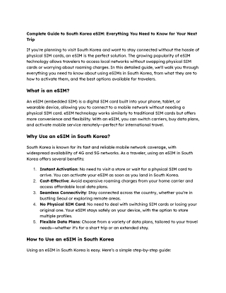 Complete Guide to South Korea eSIM_ Everything You Need to Know for Your Next Trip
