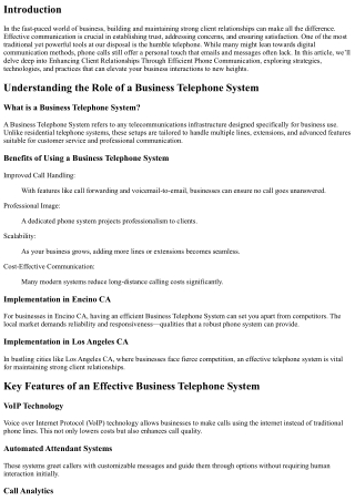 “Enhancing Client Relationships Through Efficient Phone Communication”