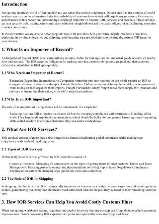 How IOR Services Can Help You Avoid Costly Customs Fines