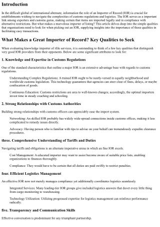 What Makes a Great Importer of Record? Key Qualities to Seek