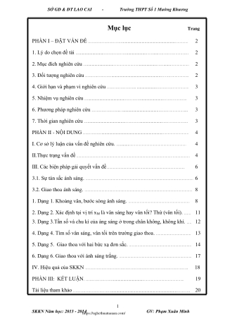 Hướng dẫn học sinh lớp 12 giải bài tập cơ bản về Sóng ánh sáng