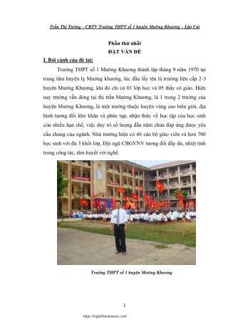 Xây dựng tủ sách lưu động cho trường THPT số 1 Mường Khương