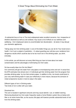 GreatThingsAboutEliminatingIronFromWater