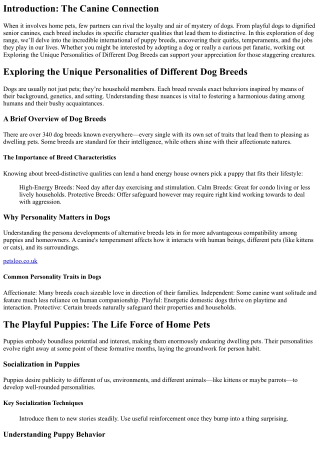 Dog Breeds: Their Unique Characteristics