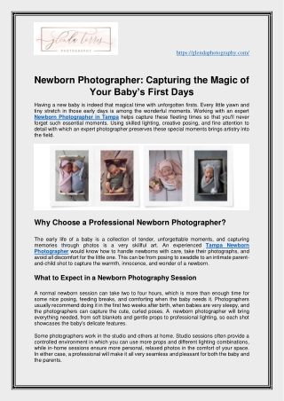 Newborn Photographer: Capturing the Magic of Your Baby’s First Days