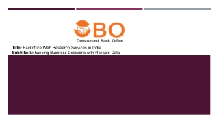 Backoffice Web Research Services India