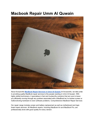 Macbook Repair Umm Al Quwain